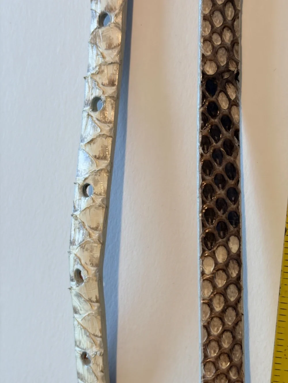 Leighelena Genuine Snakeskin Leather Belt Gray Python Print Wide Statement Belt